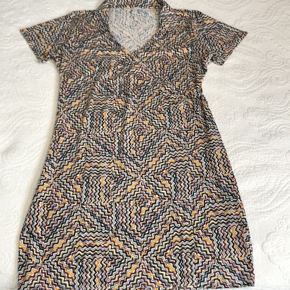 CATO Womens Abstract Print Faux Wrap Dress - Size L - Picture 9 of 11